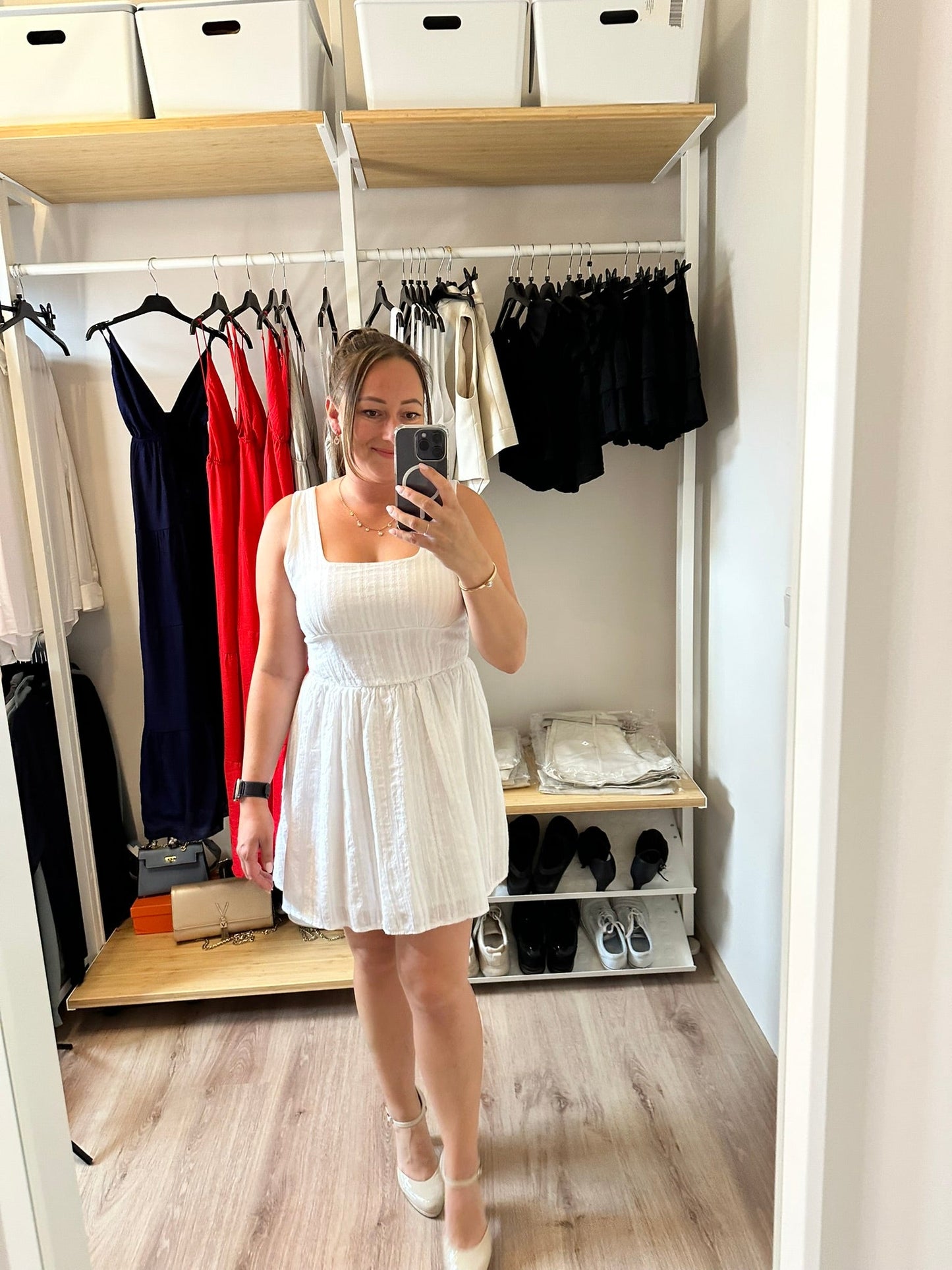 Korte witte jurk - Petite Fashion