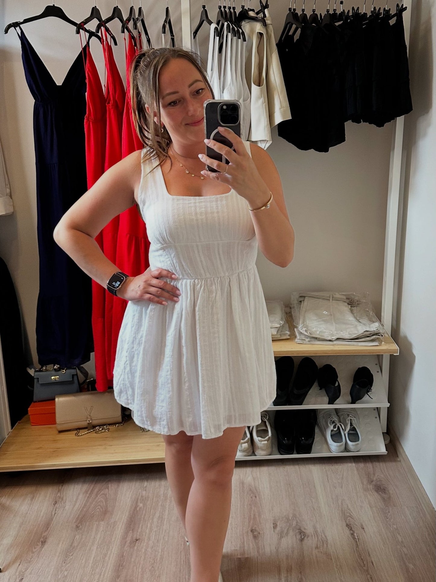 Korte witte jurk - Petite Fashion
