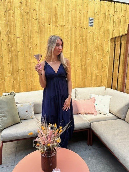 Maxi jurk zomer - blauw - Petite Fashion