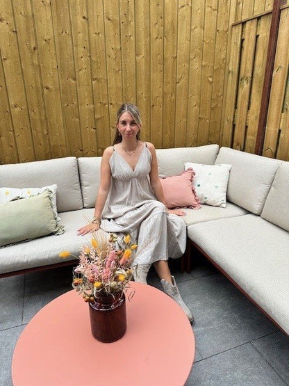 Maxi jurk zomer - taupe - Petite Fashion