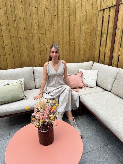 Maxi jurk zomer - taupe - Petite Fashion